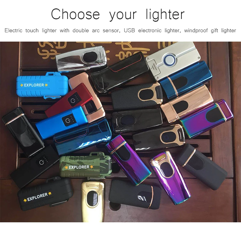Electric touch lighter with double arc sensor, USB electronic lighter, windproof gift lighter
Electric touch lighter with double arc sensor, USB electronic lighter, windproof gift lighter