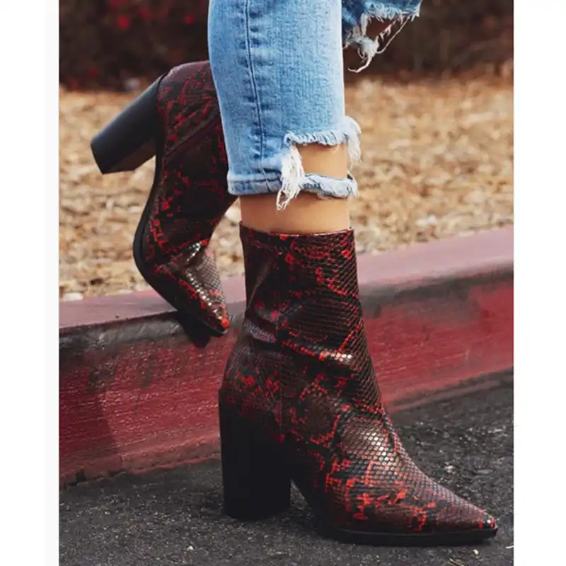 plus size red boots