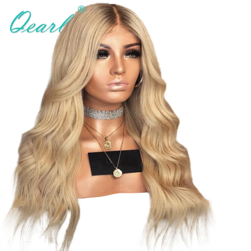 Human Hair Full Lace Wig with Baby Hairs 4/613 Bleach Blonde with brown roots Brazilian Remy Wavy Hair Wigs Middle Parting Qearl
Human Hair Full Lace Wig with Baby Hairs 4/613 Bleach Blonde with brown roots Brazilian Remy Wavy Hair Wigs Middle Parting Qearl