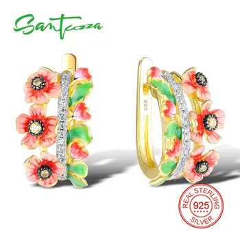 SANTUZZA Silver Flower Earrings For Women 925 Sterling Silver Stud Earrings Silver 925 Cubic Zirconia brincos Jewelry Enamel
SANTUZZA Silver Flower Earrings For Women 925 Sterling Silver Stud Earrings Silver 925 Cubic Zirconia brincos Jewelry Enamel