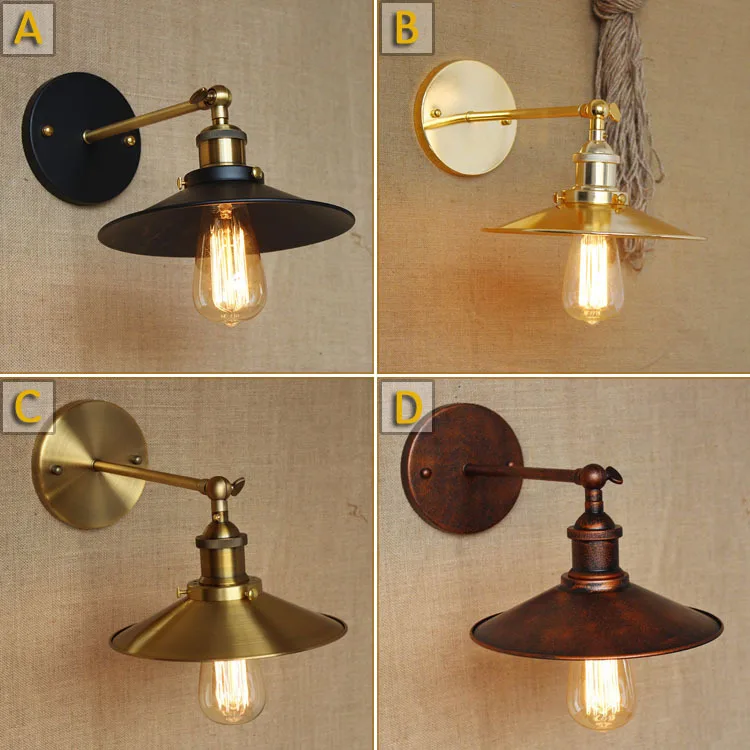 Retro Industrial Style Old Exclusive Design Iron Wall Lamp Bedroom Asile Wall Light Restaurant Decor LED Lighting Free Shipping