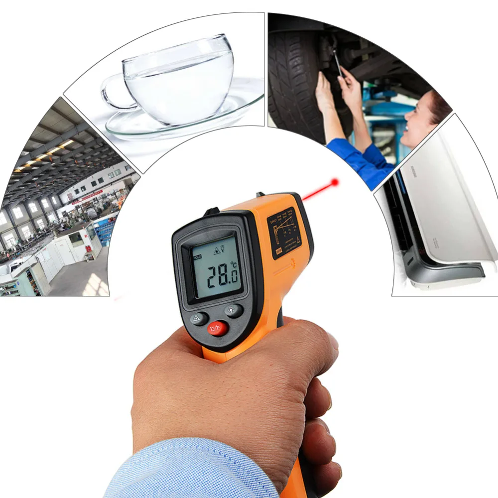GM320 Non-Contact IR Infrared Thermometer Laser Temperature Measurement Instruments Temperature Analysis Test Gun Digital LCD
GM320 Non-Contact IR Infrared Thermometer Laser Temperature Measurement Instruments Temperature Analysis Test Gun Digital LCD