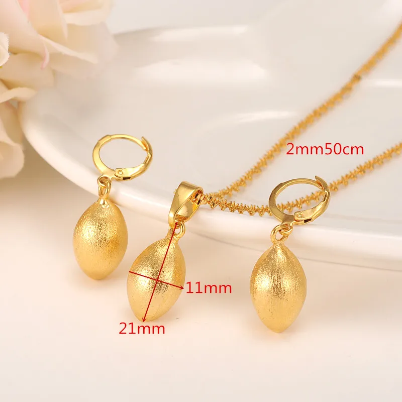 Oval Bead Necklace Pendant Earrings Jewelry Set Party Gift 14 k Yellow Fine Gold GF Africa ball Women Fashion
Oval Bead Necklace Pendant Earrings Jewelry Set Party Gift 14 k Yellow Fine Gold GF Africa ball Women Fashion