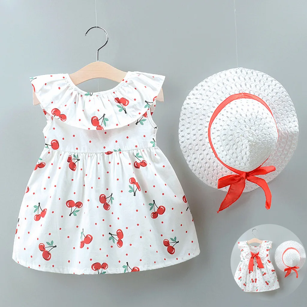 2019 Toddler Kid Baby Girl Fruits Printed Princess Dress+Hat Outfits Set Summer Kids Dresses For Girls Clothes vestido infantil
2019 Toddler Kid Baby Girl Fruits Printed Princess Dress+Hat Outfits Set Summer Kids Dresses For Girls Clothes vestido infantil