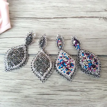 4 Pairs water-drop earrings,handmade pave rhinestone Crystal beads charm dangle earrings for women ER551
4 Pairs water-drop earrings,handmade pave rhinestone Crystal beads charm dangle earrings for women ER551