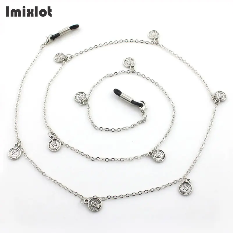 New Style Coin Pendant Eyeglass Chain Silver Metal Sunglasses Reading Glasses Chain Eyewears Cord Holder Neck Strap Rope
New Style Coin Pendant Eyeglass Chain Silver Metal Sunglasses Reading Glasses Chain Eyewears Cord Holder Neck Strap Rope