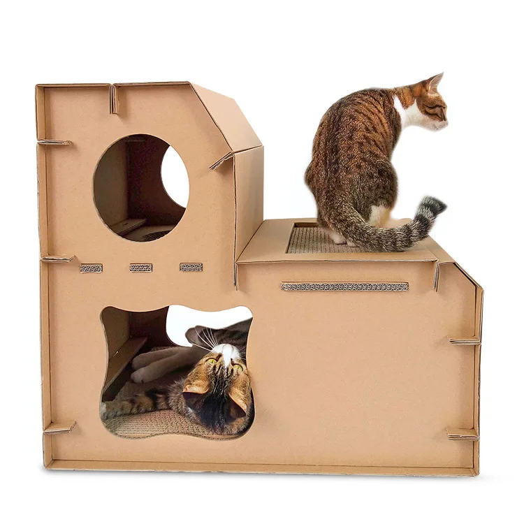 Thickened Corrugated paper diy room double step combination house villa scratch board claw toy
Thickened Corrugated paper diy room double step combination house villa scratch board claw toy
