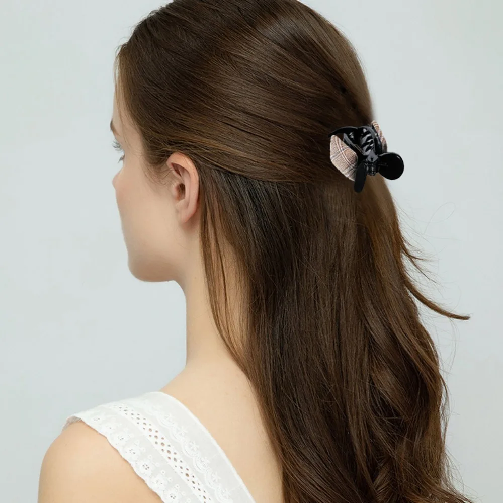 Фото 2 дюйма женские полосатые Когти для волос Классические застежки Акриловые зажимы