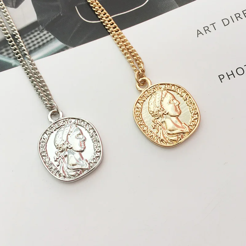 1PC Trendy Vintage Queen Head Angel Necklace Women Classical Charm Irregular Round Gold Coin Pendant Sweater Chain Choker N58
1PC Trendy Vintage Queen Head Angel Necklace Women Classical Charm Irregular Round Gold Coin Pendant Sweater Chain Choker N58