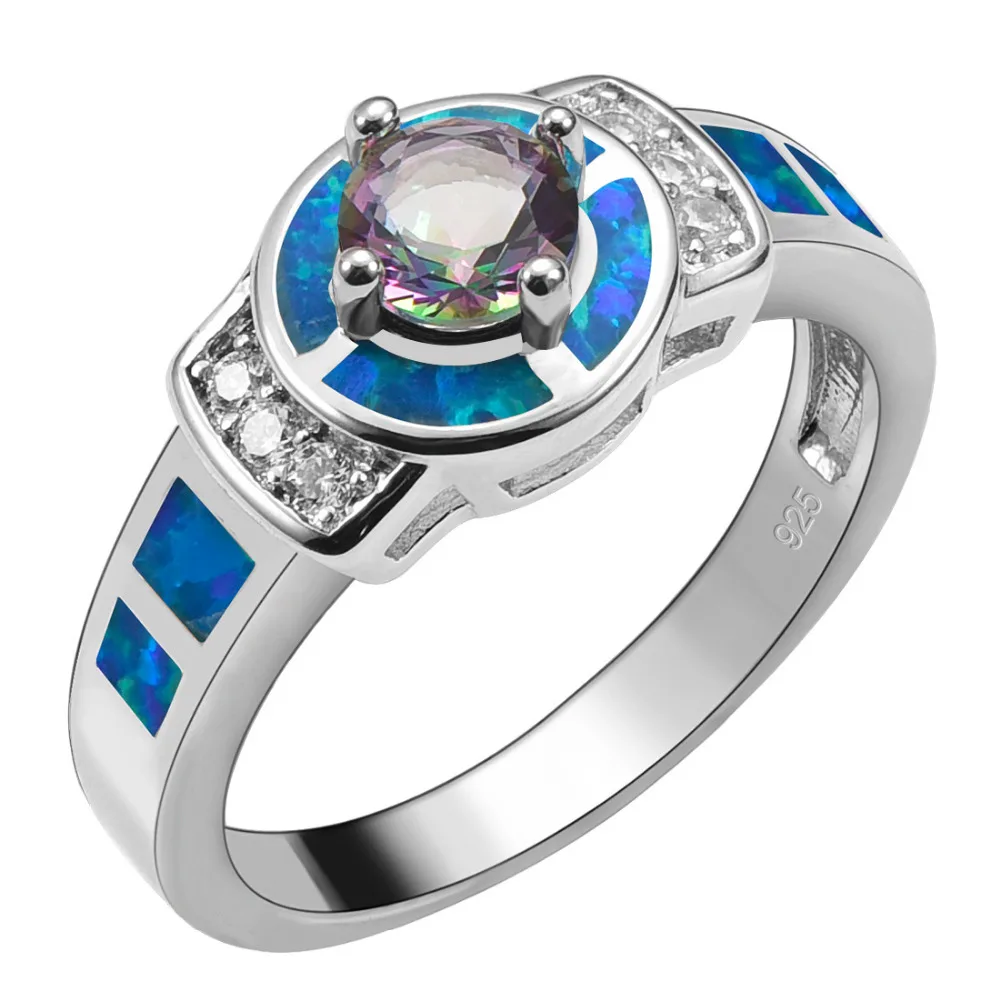 Rose Rainbow Crystal Zircon With Blue Fire Opal 925 Sterling Silver Ring For Woman Size 6 7 8 9 10 R1524
Rose Rainbow Crystal Zircon With Blue Fire Opal 925 Sterling Silver Ring For Woman Size 6 7 8 9 10 R1524