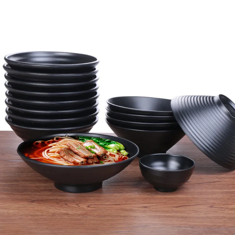 Japanese Style Melamine Noodle Bowl Black Imitation Porcelain Soup Bowl Sauce Relish Rice Bowl Hot Pot Tableware Set
Japanese Style Melamine Noodle Bowl Black Imitation Porcelain Soup Bowl Sauce Relish Rice Bowl Hot Pot Tableware Set