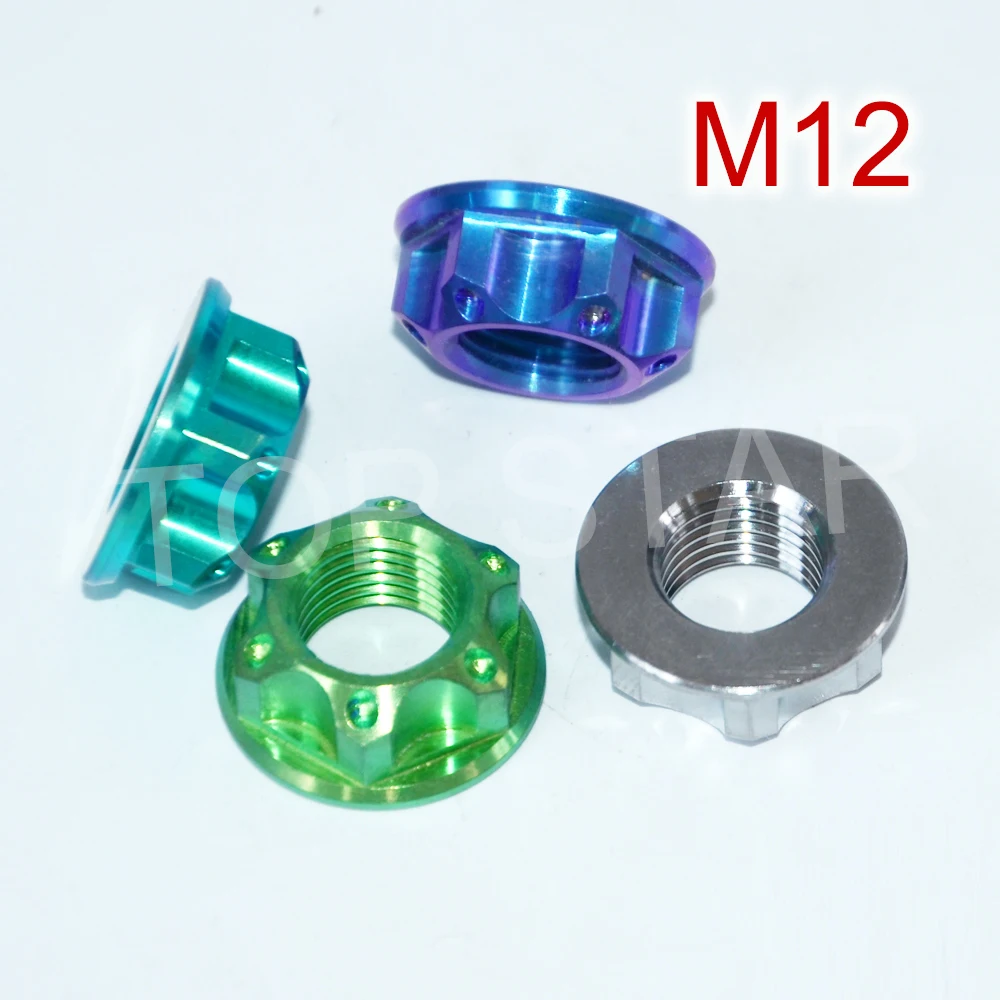 2 pcs Ti Axle Nut M12 Titanium Torx Flange Nut Gold Burned Blue and Ti Color Hexagon Titanium Screw Nuts Ti Fastener
2 pcs Ti Axle Nut M12 Titanium Torx Flange Nut Gold Burned Blue and Ti Color Hexagon Titanium Screw Nuts Ti Fastener