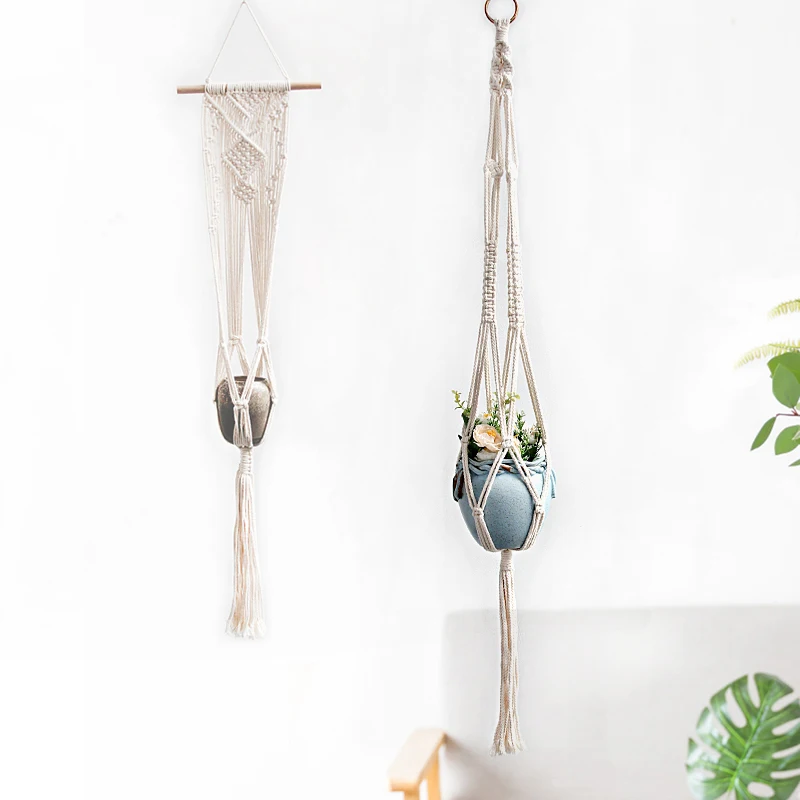 Hand-woven Macrame Wall Hanging Planter Balcony Decorations Flower Pot Cotton Rope Net Basket Plant Holder Garden Decoration
Hand-woven Macrame Wall Hanging Planter Balcony Decorations Flower Pot Cotton Rope Net Basket Plant Holder Garden Decoration