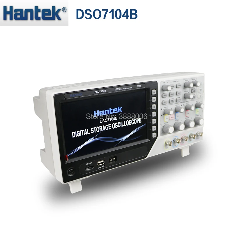 Цифровой осциллограф Hantek DSO7104B USB с 4 каналами 2 Гб/с 100 МГц 7-дюймовый ЖК-осциллограф