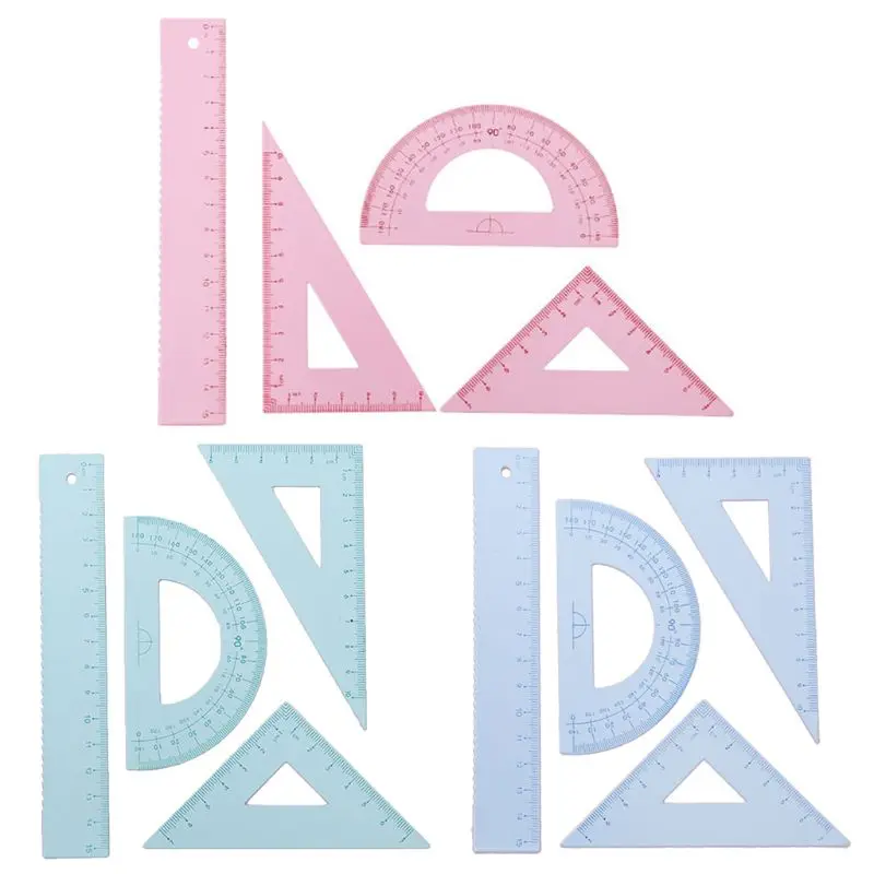 4pcs/set Metal Drawing Measurement Geometry Protractor Triangular Ruler Straightedge School Office Supplies Student Stationery
4pcs/set Metal Drawing Measurement Geometry Protractor Triangular Ruler Straightedge School Office Supplies Student Stationery