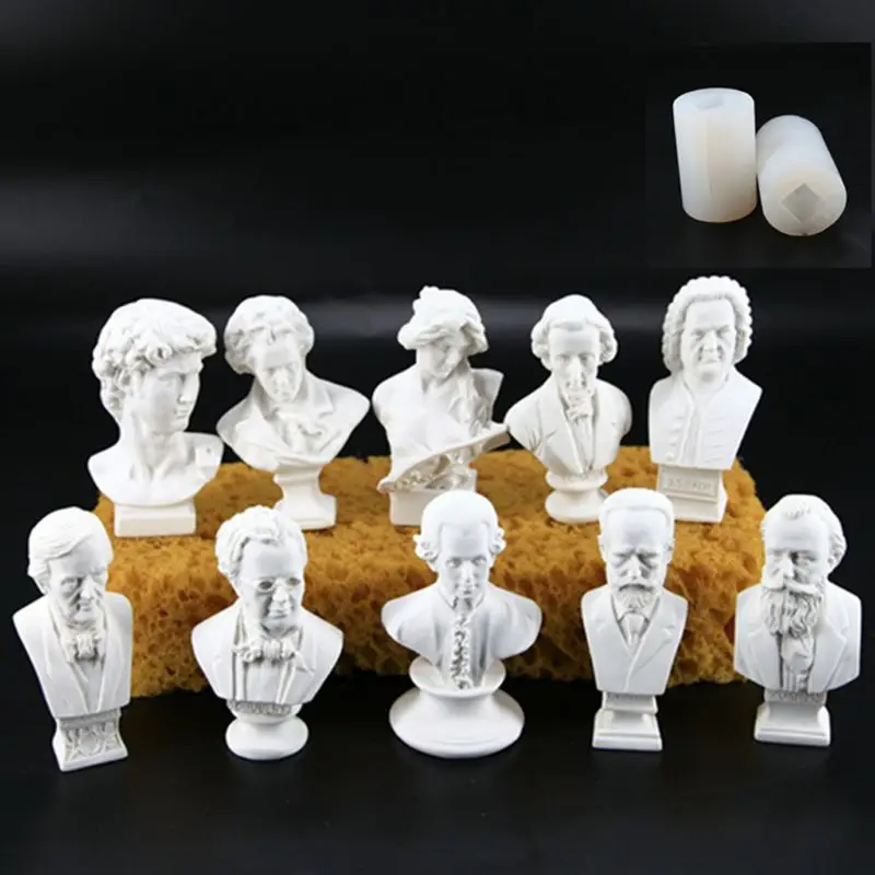 10 styles 1pc Artists Figure David Beethoven Head Plaster Silicone Mold Resin Casting Mold DIY
10 styles 1pc Artists Figure David Beethoven Head Plaster Silicone Mold Resin Casting Mold DIY
