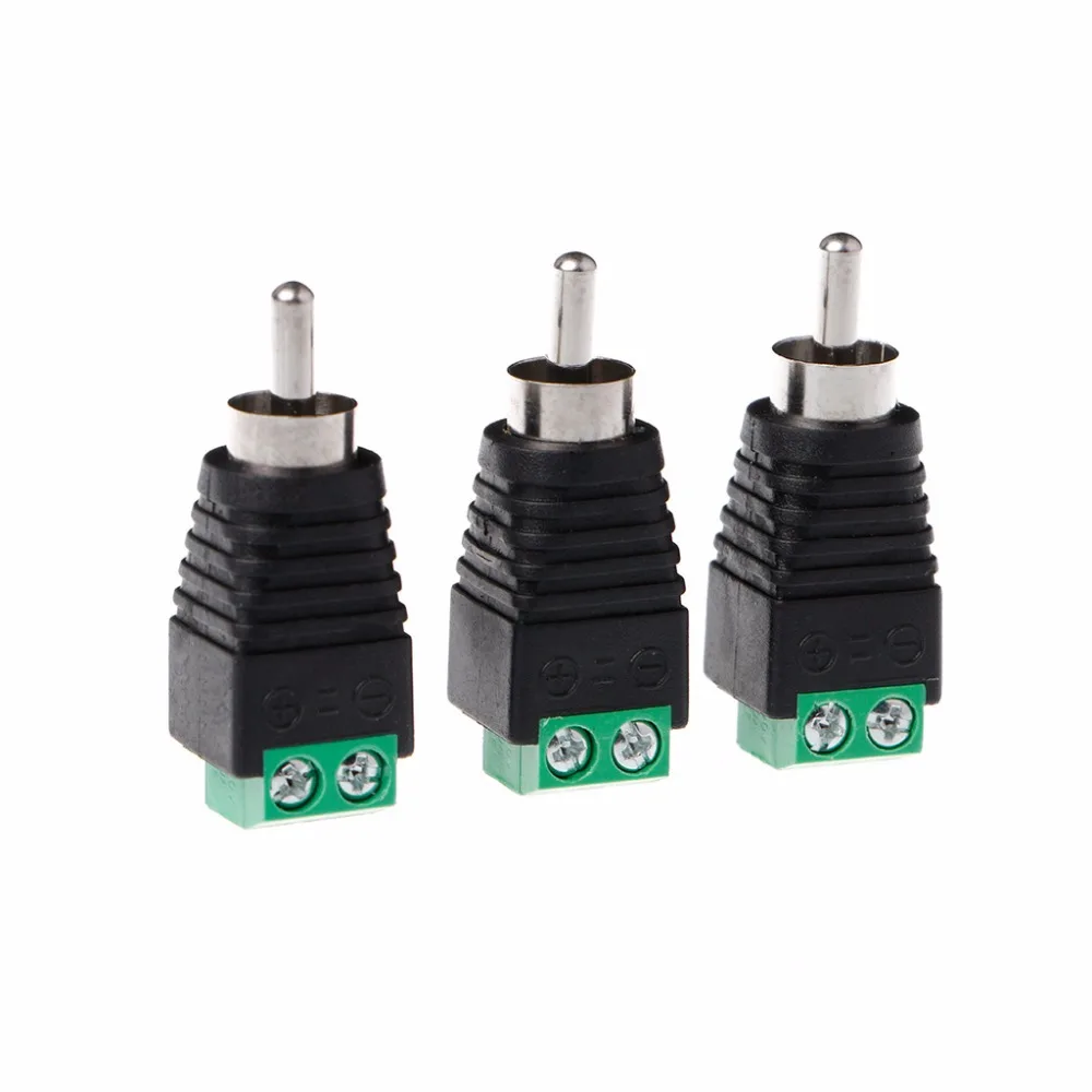 3 Pcs RCA Male Plug to AV Terminal Connector Video AV Balun 2 Screw Use for microphone, earphone, audio video AV PC
3 Pcs RCA Male Plug to AV Terminal Connector Video AV Balun 2 Screw Use for microphone, earphone, audio video AV PC