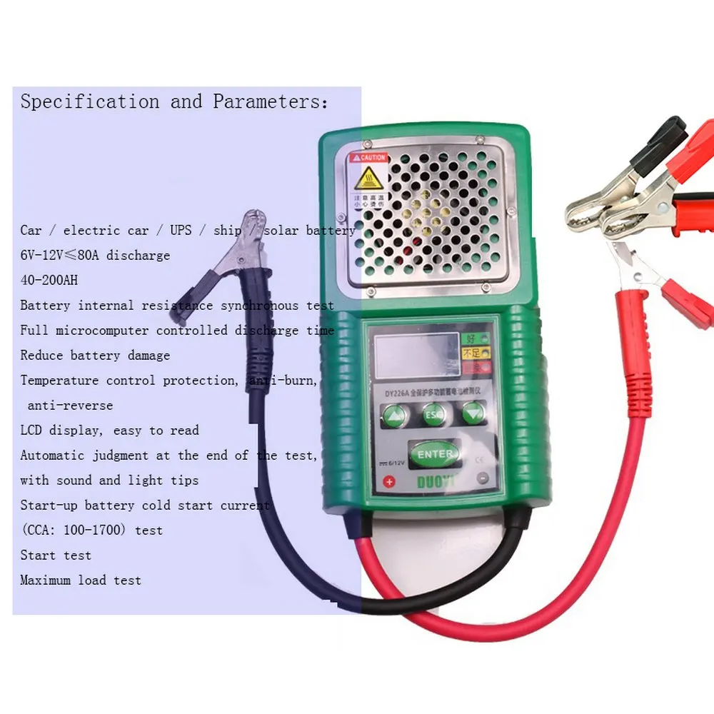 Lead-acid Batteries Analyzer 6V/12V lead-acid batteries LCD Display 4 digits display solar battery Car Storage Battery Tester
Lead-acid Batteries Analyzer 6V/12V lead-acid batteries LCD Display 4 digits display solar battery Car Storage Battery Tester