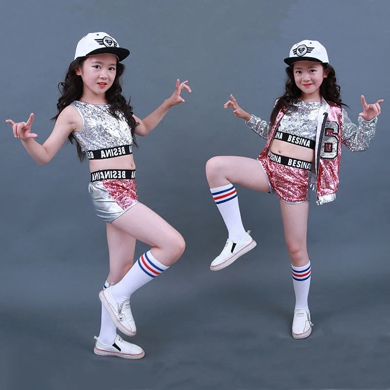 New Children Jazz Dance Costumes Girls Street Dance Sequins Show Clothes Modern Child hip hop Stage Clothing set
New Children Jazz Dance Costumes Girls Street Dance Sequins Show Clothes Modern Child hip hop Stage Clothing set
