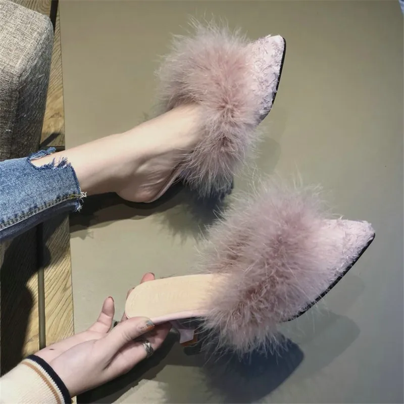 2019 Autumn And Winter Warm Shoes New Real Rabbit Fur Thin Heels Slippers Wear Fashion Pointed Shoes Wild Warm Slippers
2019 Autumn And Winter Warm Shoes New Real Rabbit Fur Thin Heels Slippers Wear Fashion Pointed Shoes Wild Warm Slippers
