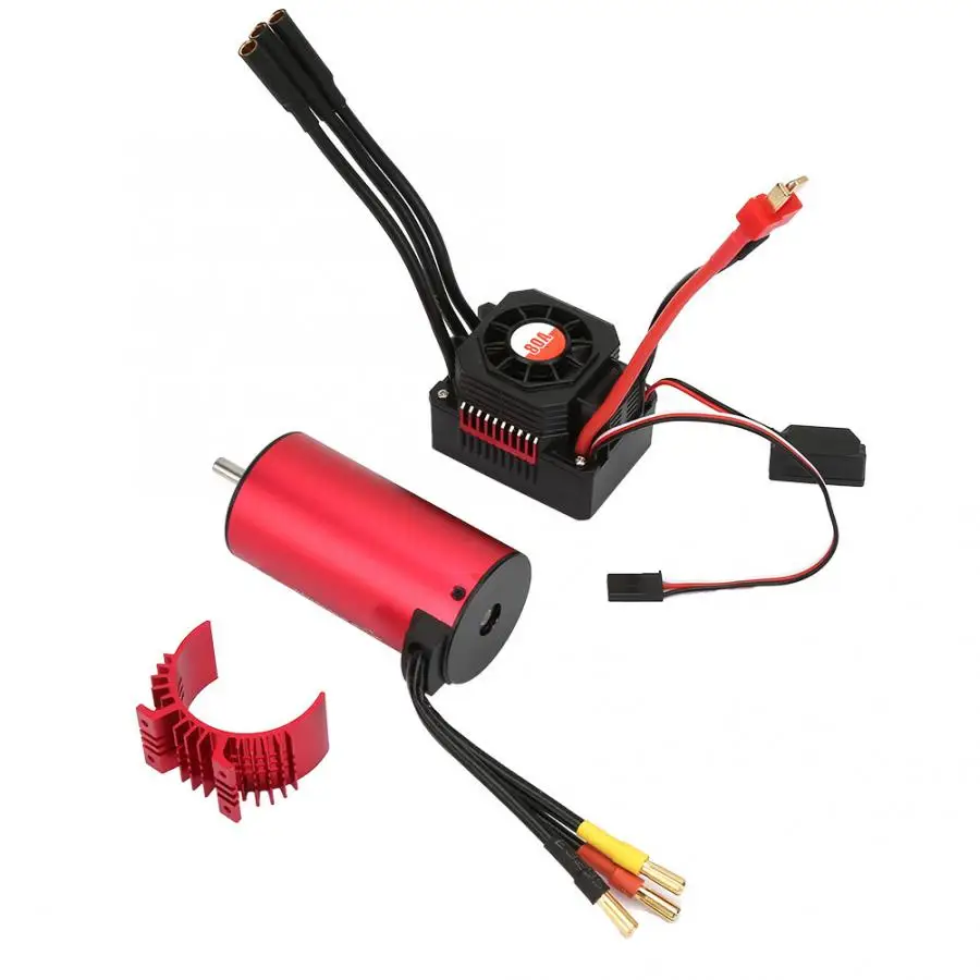 Motor 1900KV+KS80A red electric regulation + red heat dissipation shell set built-in 5.8V/3A BEC, suit for 1/10 scale RC
Motor 1900KV+KS80A red electric regulation + red heat dissipation shell set built-in 5.8V/3A BEC, suit for 1/10 scale RC