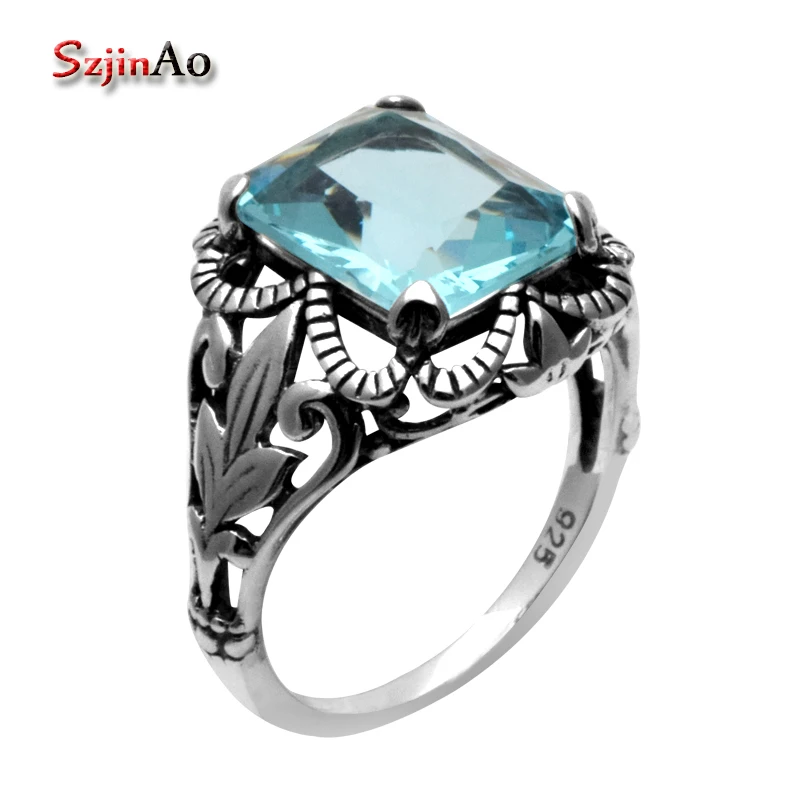 Szjinao New 925 Silver Aquamarine Ring Fashion Jewelry Wholesale Victoria Blue Zircon 925 Sterling Silver Rings for Women
Szjinao New 925 Silver Aquamarine Ring Fashion Jewelry Wholesale Victoria Blue Zircon 925 Sterling Silver Rings for Women