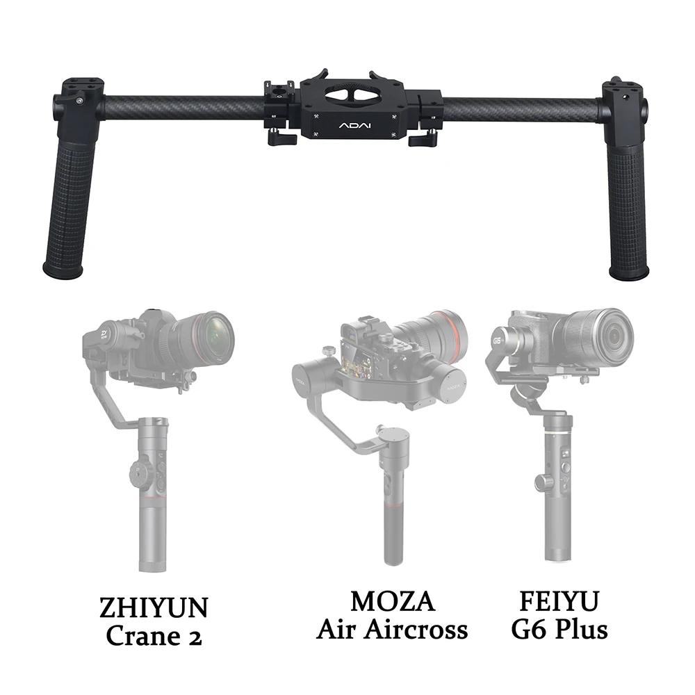 Dual Handle Grip Handheld Bracket Handlebar Kit for FEIYU a1000/ a2000/ G6 Plus ZHIYUN Crane Plus/ V2/2 3-Axis Gimbal Stabilizer
Dual Handle Grip Handheld Bracket Handlebar Kit for FEIYU a1000/ a2000/ G6 Plus ZHIYUN Crane Plus/ V2/2 3-Axis Gimbal Stabilizer