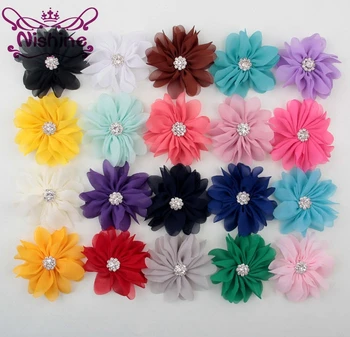 Nishine 30pcs/lot 2.8" Chiffon Wave Flower With Rhinestone Button Center For Kids Girl Headband Hair Clip DIY Hair Accessories 
Nishine 30pcs/lot 2.8" Chiffon Wave Flower With Rhinestone Button Center For Kids Girl Headband Hair Clip DIY Hair Accessories