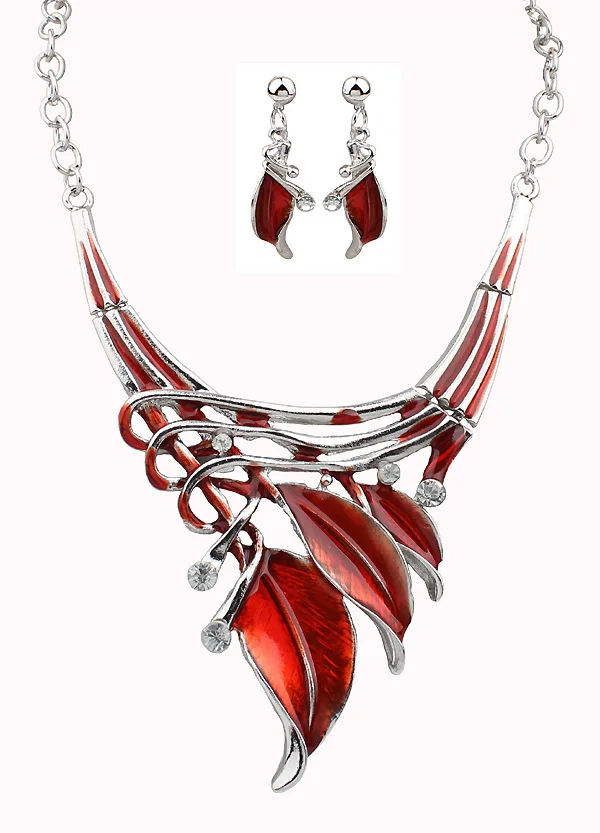 2019 Red Jewelry Sets Enamel Jewelry Statement Necklace And Earring Set Crystal Jewelry Set Fashion Leaves 2T034
2019 Red Jewelry Sets Enamel Jewelry Statement Necklace And Earring Set Crystal Jewelry Set Fashion Leaves 2T034