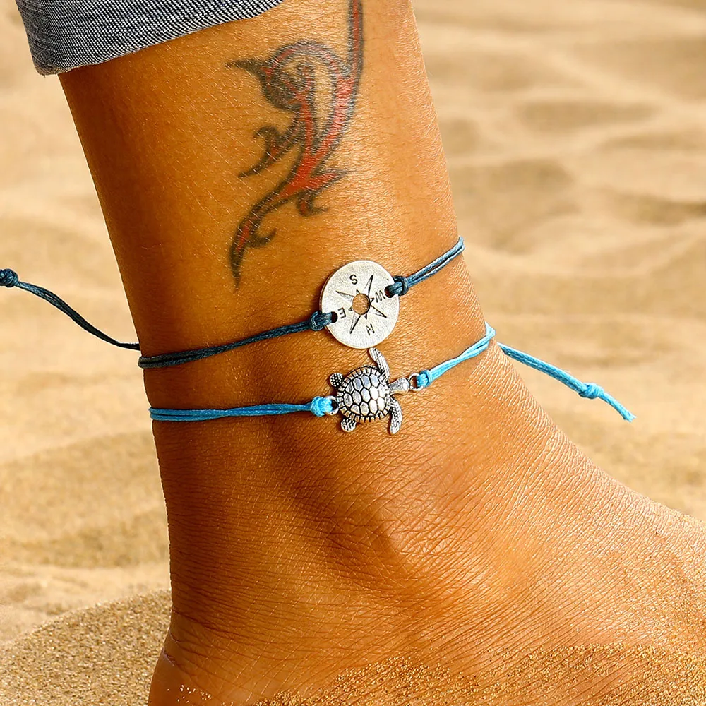 17IF Summer Beach Turtle Shaped Charm Rope String Anklets For Women Ankle Bracelet Woman Sandals On the Leg Chain Foot Jewelry
17IF Summer Beach Turtle Shaped Charm Rope String Anklets For Women Ankle Bracelet Woman Sandals On the Leg Chain Foot Jewelry