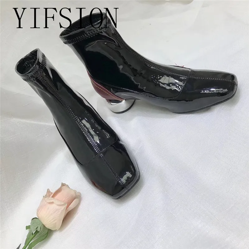 OLOME New Fashion Black Patent Leather Slip On Women Ankle Boots Round Toe Low Heel Women Autumn Boots Shoes Woman
OLOME New Fashion Black Patent Leather Slip On Women Ankle Boots Round Toe Low Heel Women Autumn Boots Shoes Woman