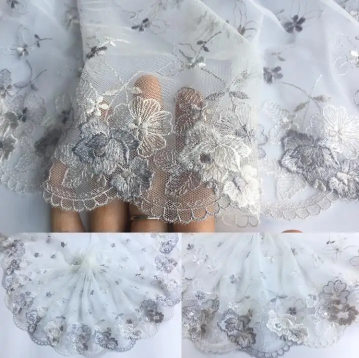 2 Meters 22cm Width Grey White Flower Lace Trim Embroidered Sewing Lace Fabric Ribbon DIY Garment Accessories
2 Meters 22cm Width Grey White Flower Lace Trim Embroidered Sewing Lace Fabric Ribbon DIY Garment Accessories