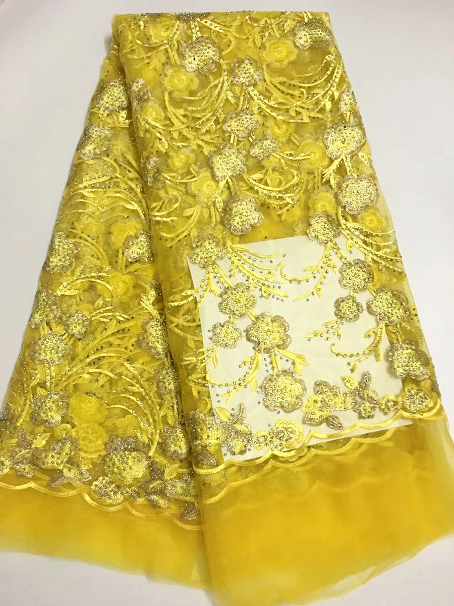 Newest Yellow Embroidered African Net French Mesh Laces Fabrics Beautiful French Tulle Lace For Bridal
Newest Yellow Embroidered African Net French Mesh Laces Fabrics Beautiful French Tulle Lace For Bridal