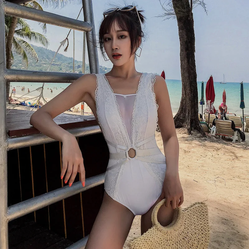 Women's One Piece Swimsuit Big Size Woman Women Swimwear Ladies Japanese Korean Ins Lace Screen Sexy Fairy Fan Solid Spandex
Women's One Piece Swimsuit Big Size Woman Women Swimwear Ladies Japanese Korean Ins Lace Screen Sexy Fairy Fan Solid Spandex