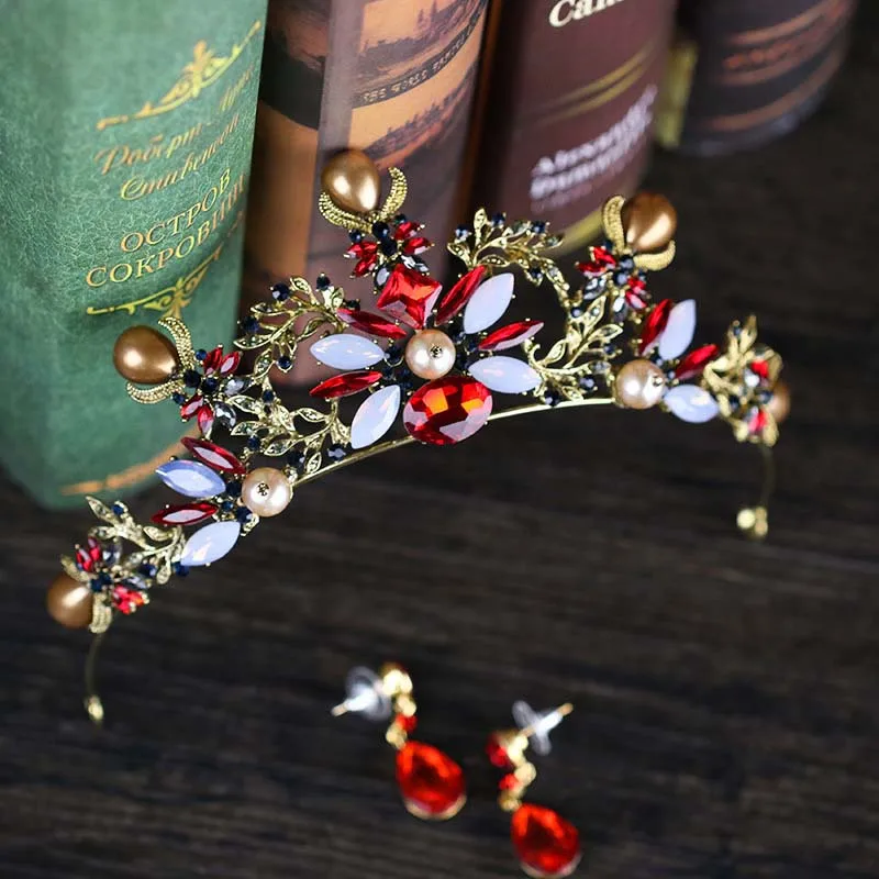Women Vintage European Golden Baroque Queen Bride Tiara Crown Hairband and Earring Bridal Diadem Hair Jewelry Ornaments JL
Women Vintage European Golden Baroque Queen Bride Tiara Crown Hairband and Earring Bridal Diadem Hair Jewelry Ornaments JL
