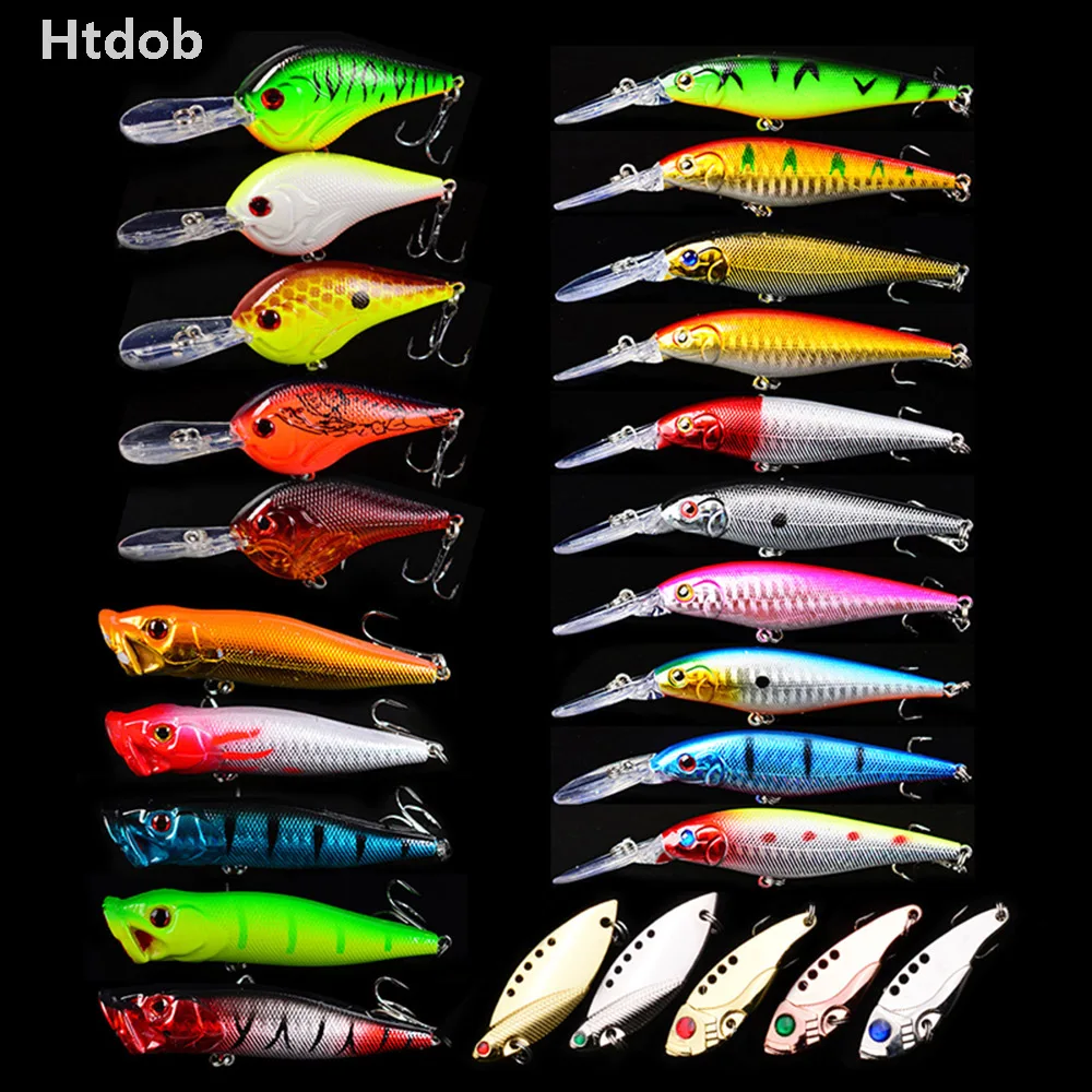 25pcs Set Mixed Fishing Lures Minnow Crankbaits Bass Baits Wobblers Lifelike Fake Fishing bait Tackle попер Drop shipping
25pcs Set Mixed Fishing Lures Minnow Crankbaits Bass Baits Wobblers Lifelike Fake Fishing bait Tackle попер Drop shipping