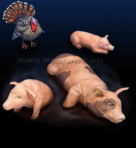 Масштаб 1/35 миниатюры Свинка и турецкий песок стол модель сцены набор моделей из