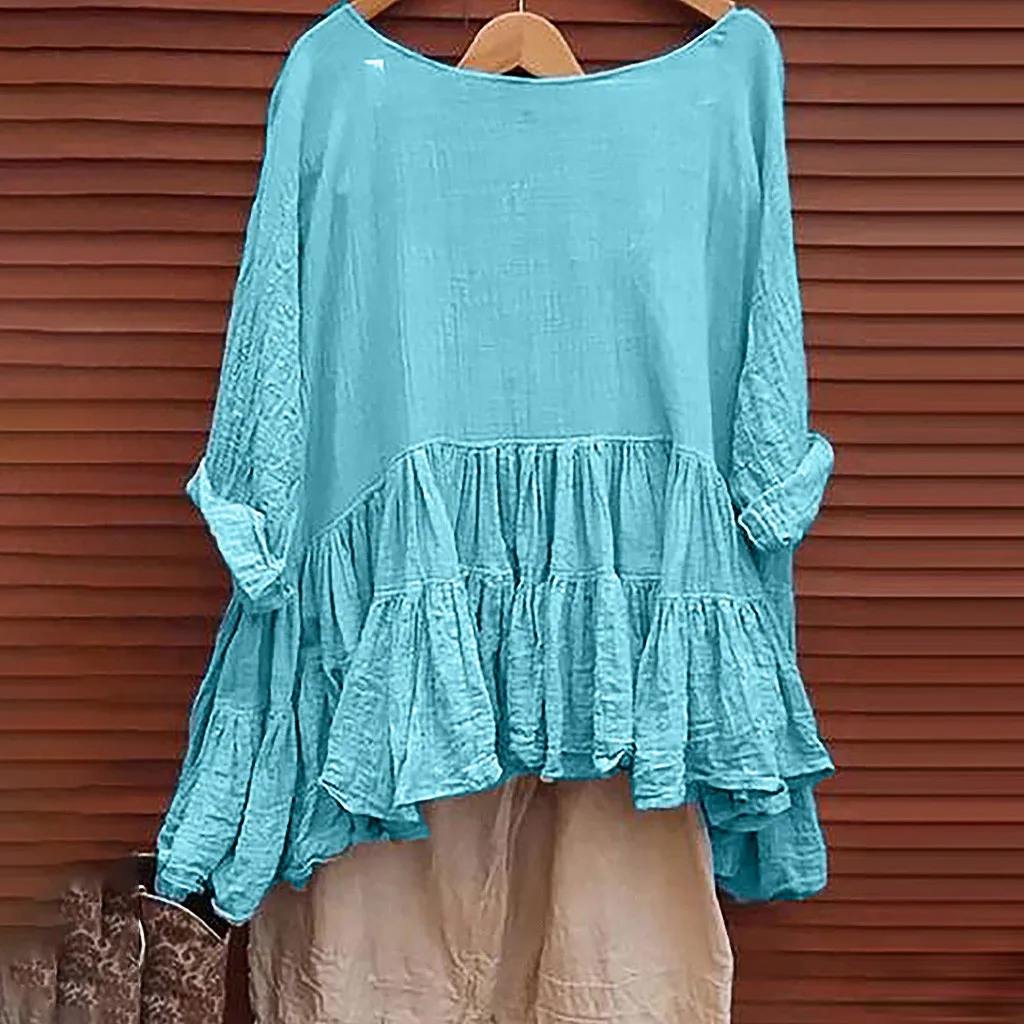 Feitong Blouse Women Pure Color Three Quarter Sleeve Cotton And Linen Tops Plus Size Blouse Blusas Para Mujer Women Blouse
Feitong Blouse Women Pure Color Three Quarter Sleeve Cotton And Linen Tops Plus Size Blouse Blusas Para Mujer Women Blouse