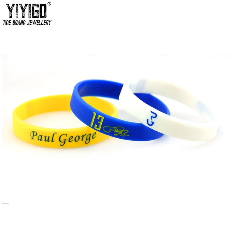 

1Piece Paul George Collector's Edition No.13 Signature Silicone Bracelets Lovers' Men Student Basketball Sport Fans Wristbands