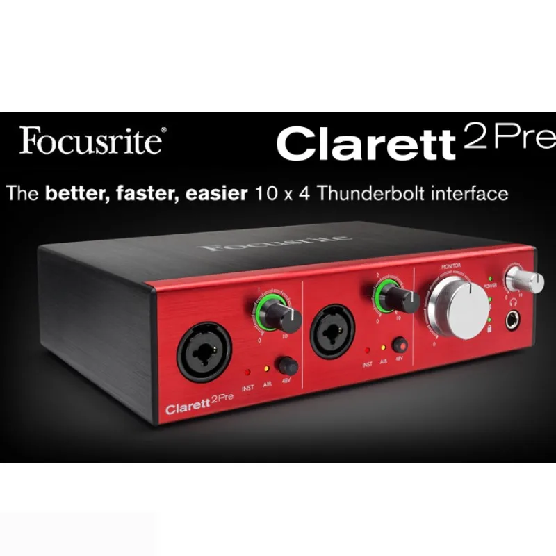 Focusrite Clarett 2Pre USB recording sound card 10-input/4-output audio interface for music arranging USB audio interface
Focusrite Clarett 2Pre USB recording sound card 10-input/4-output audio interface for music arranging USB audio interface