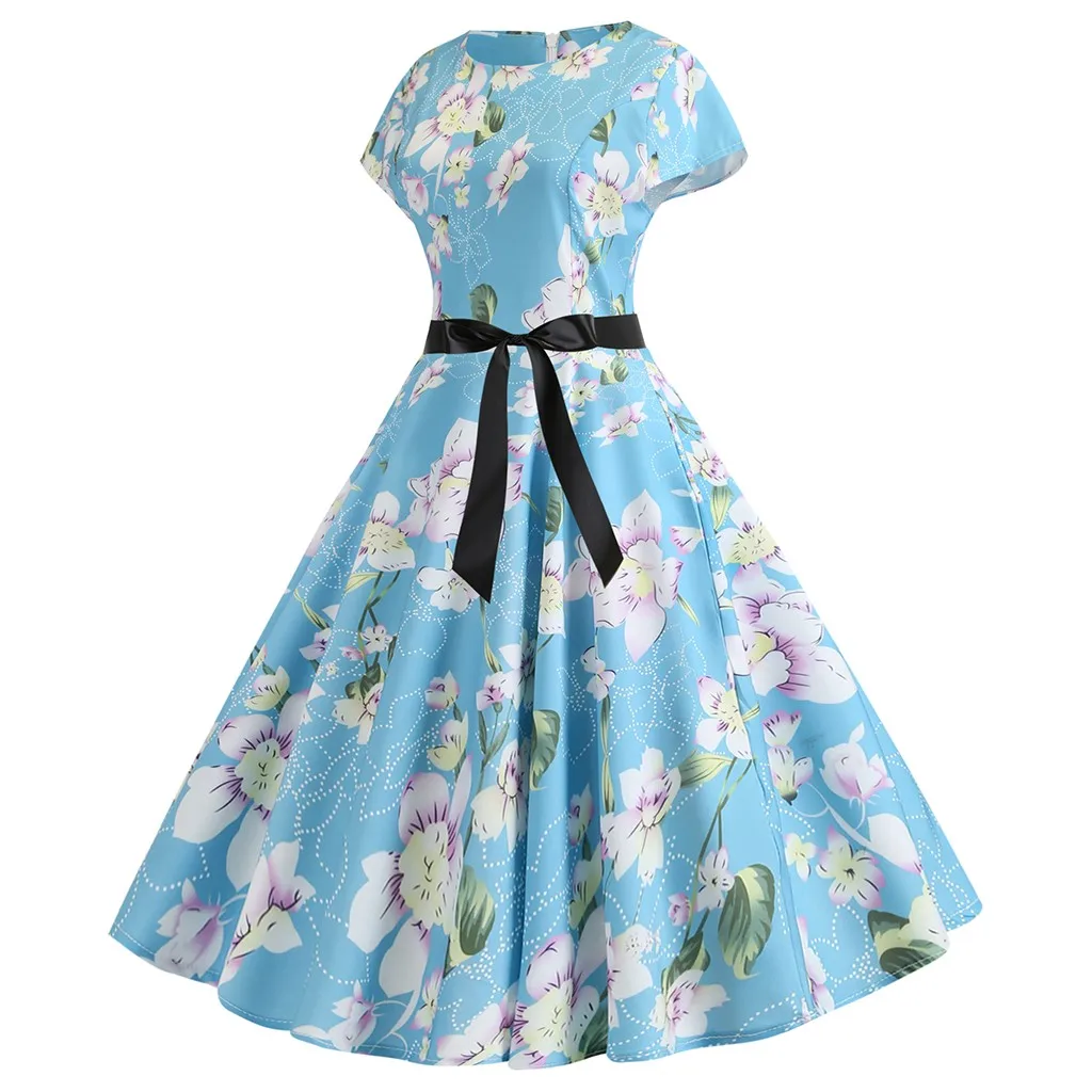Fashion 2019 Summer Women Hepburn 50s Vintage Floral Print Sleeveless Retro Swing Casual Elegant Party Bandage Dress#P30
Fashion 2019 Summer Women Hepburn 50s Vintage Floral Print Sleeveless Retro Swing Casual Elegant Party Bandage Dress#P30