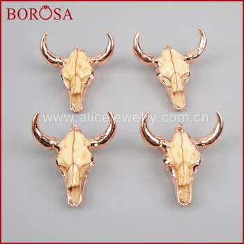 BOROSA 5pcs rose gold color Longhorn resin horn cattle pendants, new bull cattle pendants for necklace for women girls R0842
BOROSA 5pcs rose gold color Longhorn resin horn cattle pendants, new bull cattle pendants for necklace for women girls R0842
