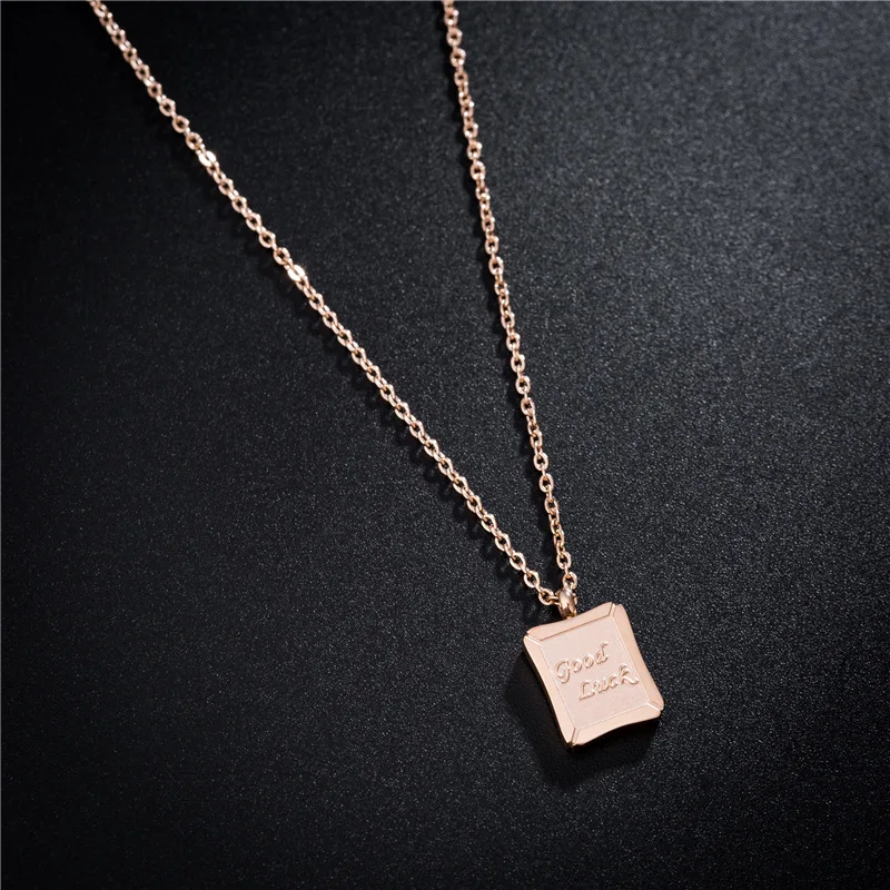 Titanium Steel New Square Good Luck Pendant Necklace Classic Rose Gold Anniversary Necklaces For Women Christmas Gift N18165
Titanium Steel New Square Good Luck Pendant Necklace Classic Rose Gold Anniversary Necklaces For Women Christmas Gift N18165