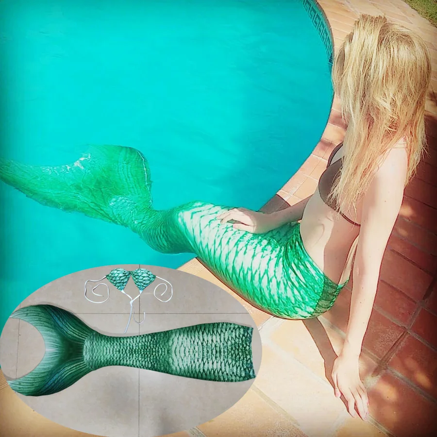New Customized Kids Adult Swimmable Mermaid Tail With Monofin Bikini Swimsuit Beach Vacation Props Cospaly Costume Fancy Dress
New Customized Kids Adult Swimmable Mermaid Tail With Monofin Bikini Swimsuit Beach Vacation Props Cospaly Costume Fancy Dress
