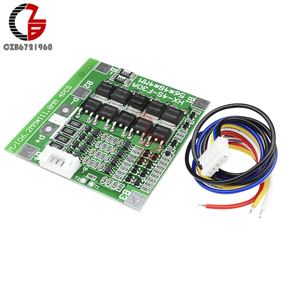 4S 30A 14.8V Li-ion Lithium 18650 Battery BMS Packs PCB Protection Board Module Balance Integrated Circuits With Wire 45x56X3mm
4S 30A 14.8V Li-ion Lithium 18650 Battery BMS Packs PCB Protection Board Module Balance Integrated Circuits With Wire 45x56X3mm