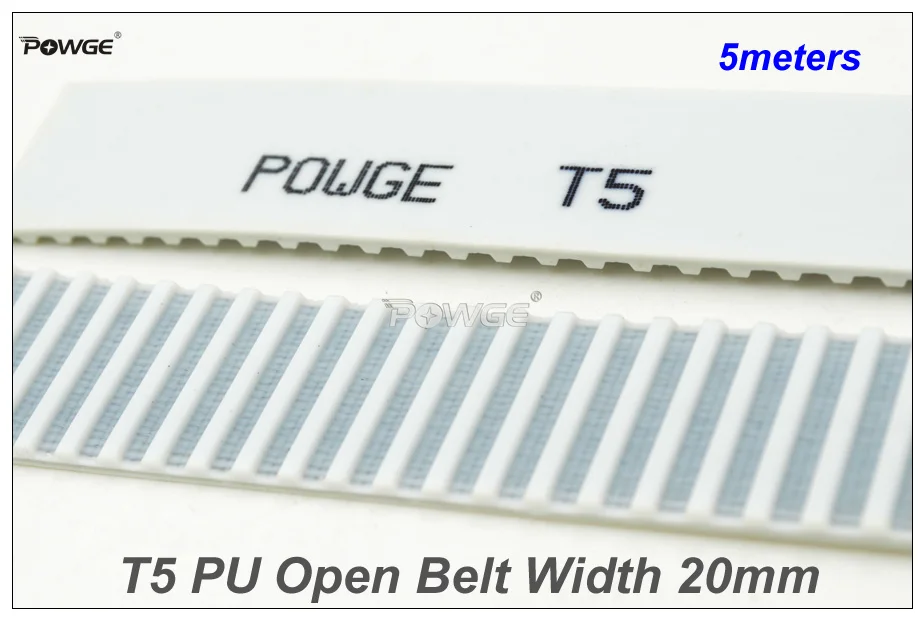 POWGE 5meters T5 Open-End Timing Belt T5-20 Width=20mm PU With Steel Core T5 20 AT5 Belt Fit T5 Timing Pulley For CNC RepRap
POWGE 5meters T5 Open-End Timing Belt T5-20 Width=20mm PU With Steel Core T5 20 AT5 Belt Fit T5 Timing Pulley For CNC RepRap