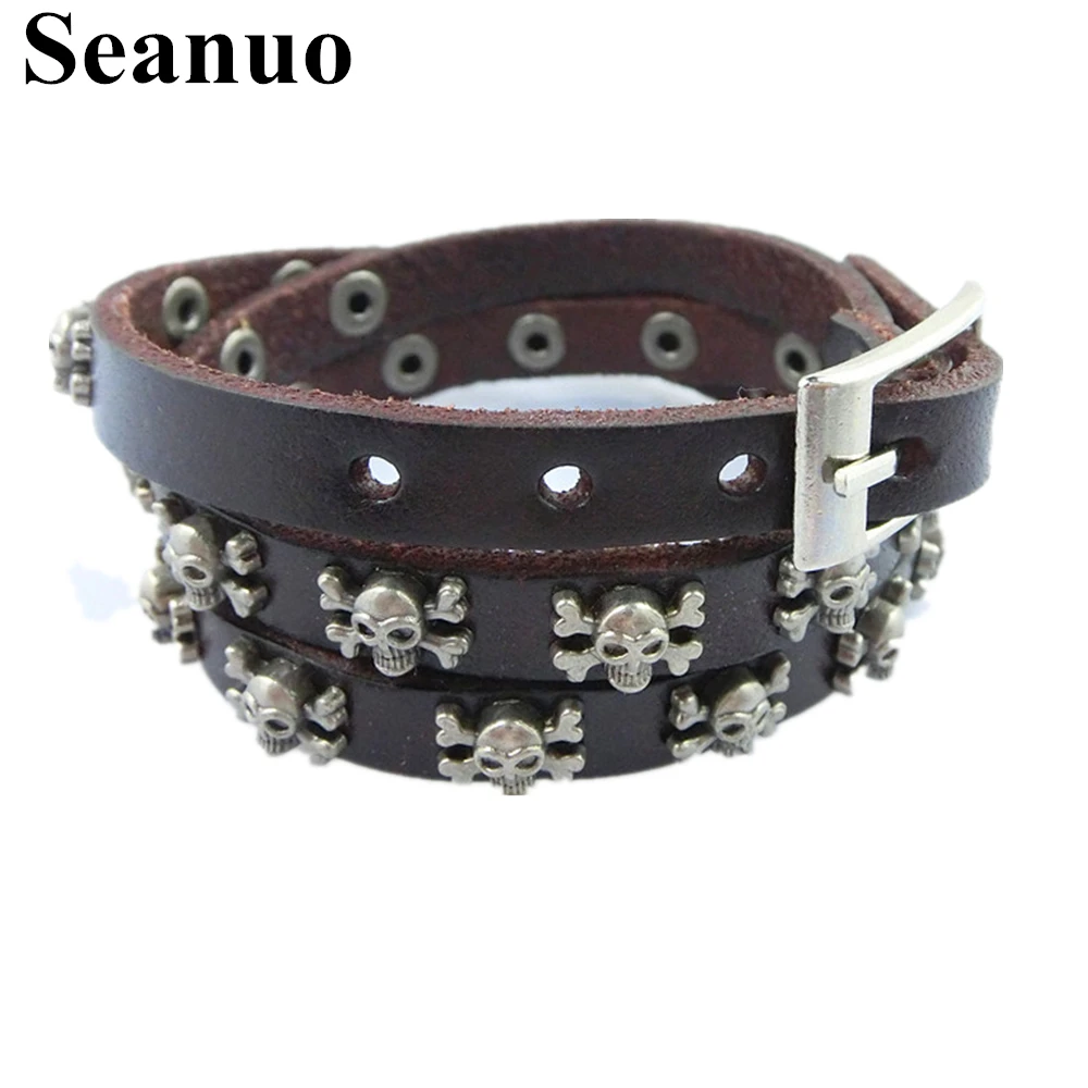 Seanuo 63CM Long Skeleton Skull Genuine Leather Belt Bracelets For Men Women Jewelry Punk Fashion Female Sexy Wristband Bracelet 
Seanuo 63CM Long Skeleton Skull Genuine Leather Belt Bracelets For Men Women Jewelry Punk Fashion Female Sexy Wristband Bracelet