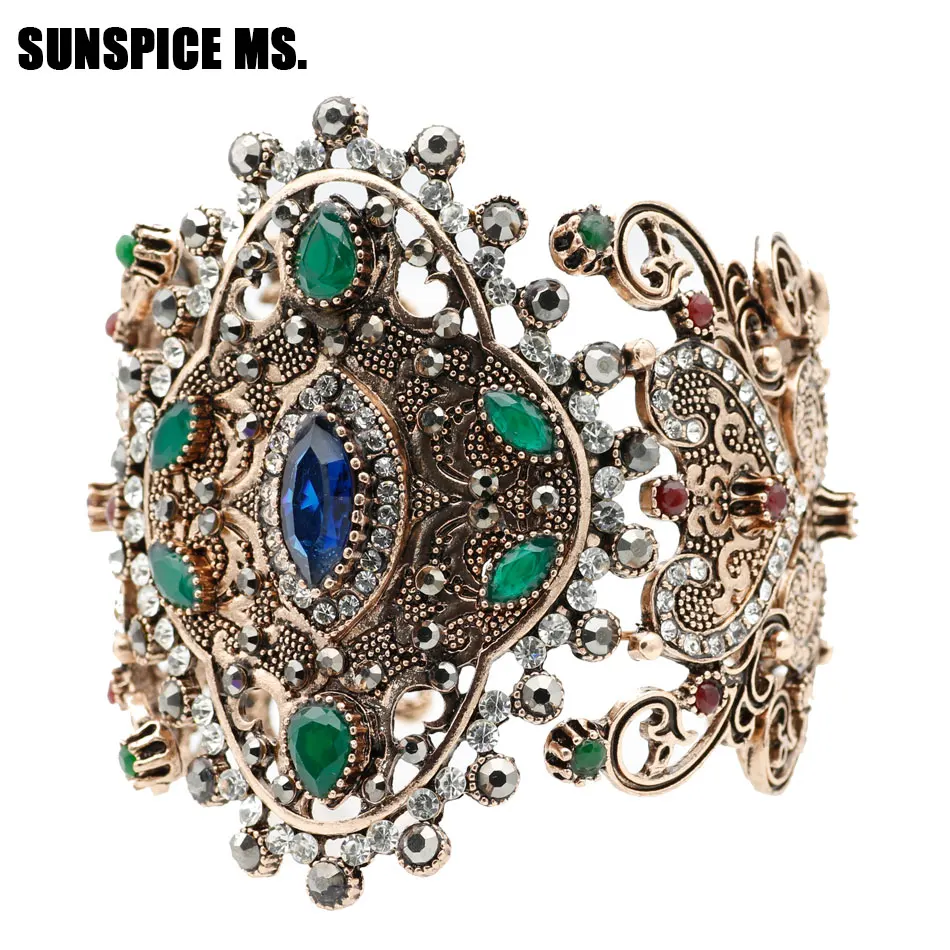 SUNSPICEMS Unique Charm Retro Bangle Cuff Bracelet For Women Gold Color Turkish Style Big Bracelet Party Jewelry Accessories New
SUNSPICEMS Unique Charm Retro Bangle Cuff Bracelet For Women Gold Color Turkish Style Big Bracelet Party Jewelry Accessories New