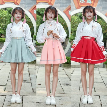 2019 New Chinese Folk Dance Costume National Women'S Hanfu Tangsuit Embroidered Tops Short Skirt Cosplay Clothing Suit DWY1344
2019 New Chinese Folk Dance Costume National Women'S Hanfu Tangsuit Embroidered Tops Short Skirt Cosplay Clothing Suit DWY1344