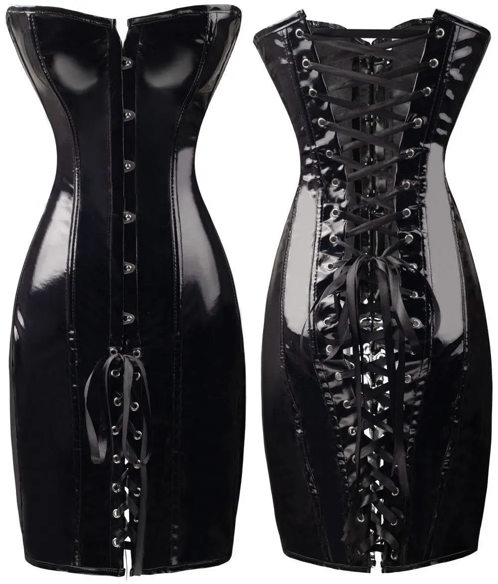 Free shipping Lady Black Fetish PVC good quality !!!!!!!!!!! Lace Up Wetlook Mini Dress PVC Faux Leather Corset
Free shipping Lady Black Fetish PVC good quality !!!!!!!!!!! Lace Up Wetlook Mini Dress PVC Faux Leather Corset